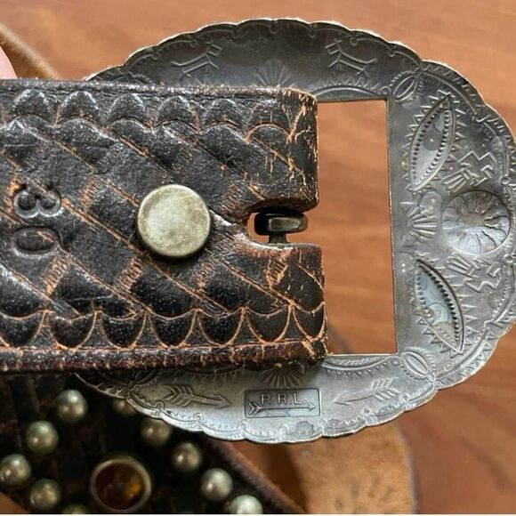 RRL Double RL Silver-tone Brass Concho Buckle - Picture 13 of 16